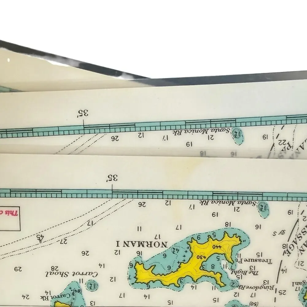 5 Navigation & Signal Placemats Virgin Islands Laminated USA VTG St John Tortola